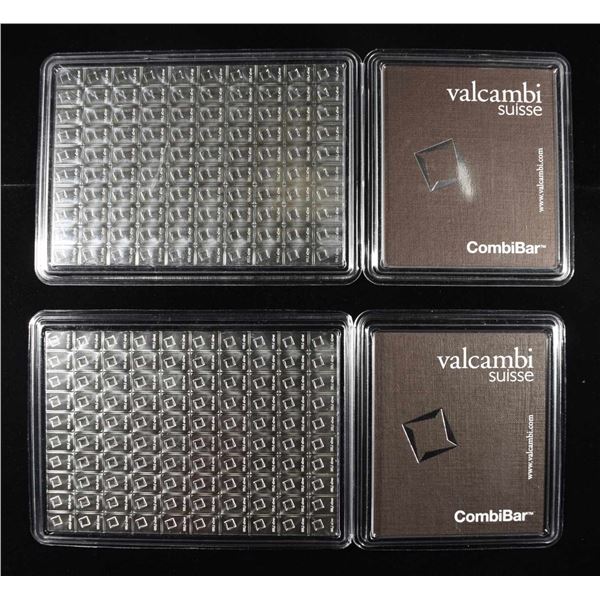 (2) VALCAMBI SUISSE COMBIBAR .999 SILVER