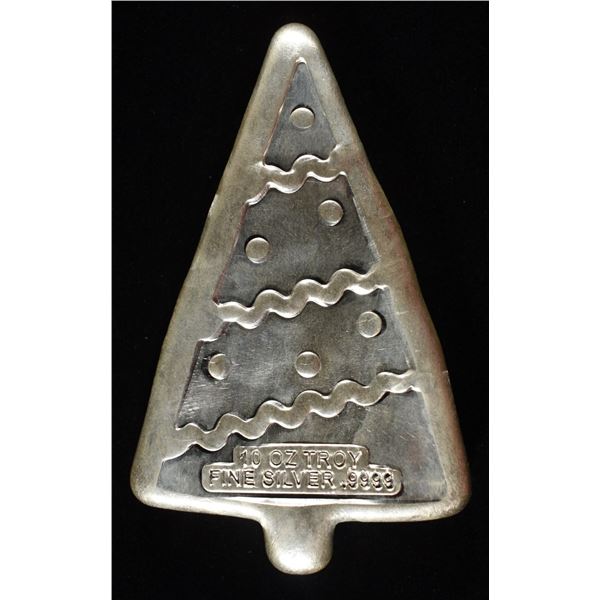 10 OZ .999 SILVER BAR CHRISTMAS TREE