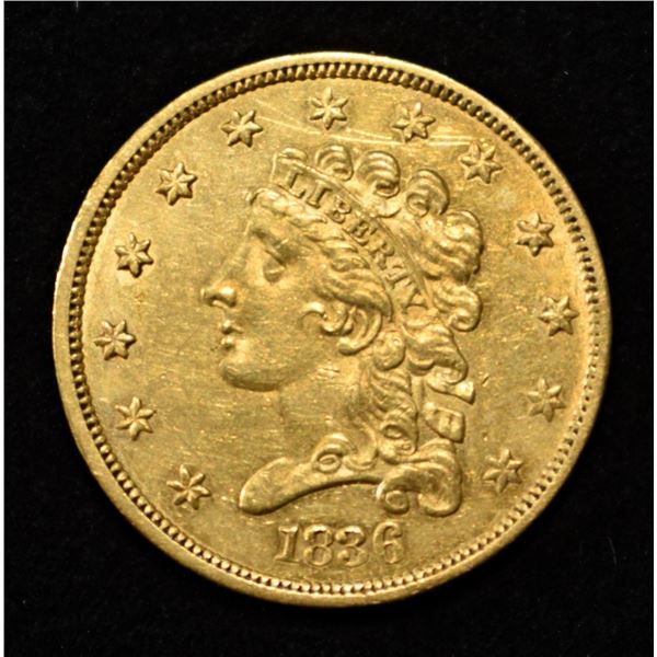 1836 $2.5 LIBERTY GOLD AU/BU