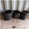 3 rubber feed buckets