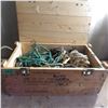 Image 1 : Wood ammunition box with various lengths of rope etc