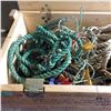 Image 6 : Wood ammunition box with various lengths of rope etc