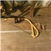 Image 2 : tin implement seat, Folding table legs, shovel, saws