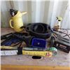 Grease gun, funnels, battery booster , oil wrenches etcetera