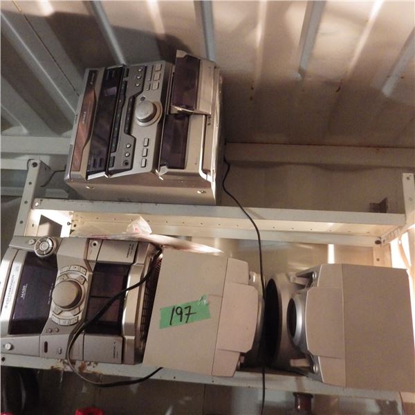 2 stereo units with one set of speakers Note untested