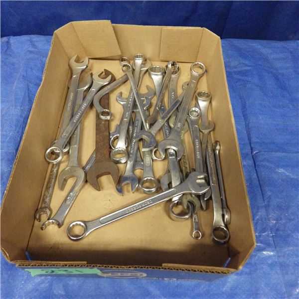 Assorted box end and opened end wrenches
