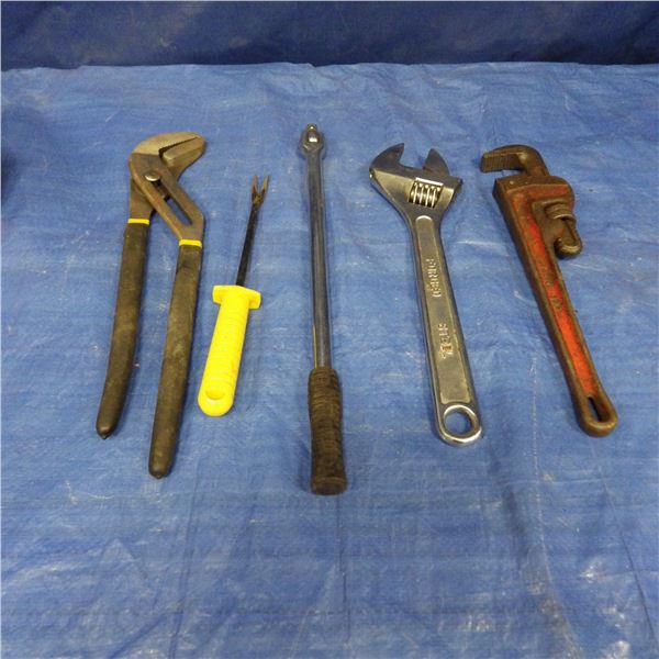 Pipe Wrench, Crescent wrench, channel lock pliers
