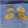 Image 1 : Lot of 5 antique sad irons -- one has handle
