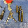 Image 3 : Claw hammer, Carton tape dispenser, ceiling fan arm blade, vice grips, multi bit screwdriver, Stanle