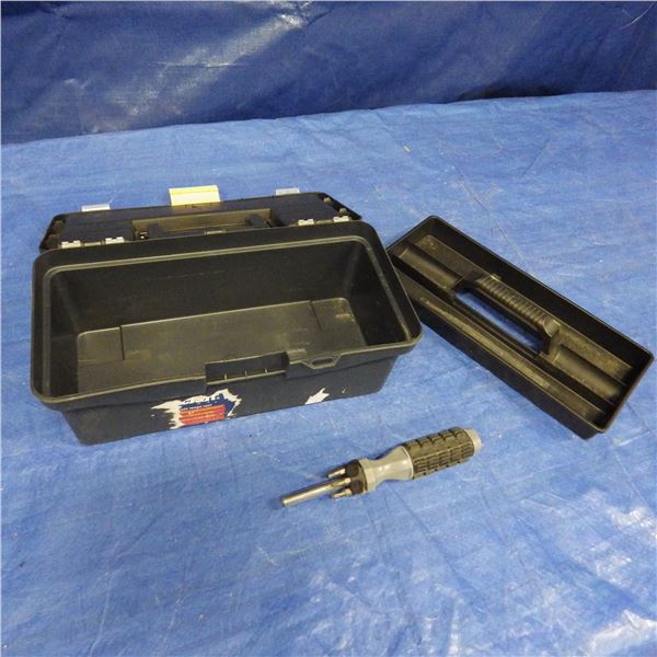 Plastic toolbox with multi bit screwdriver