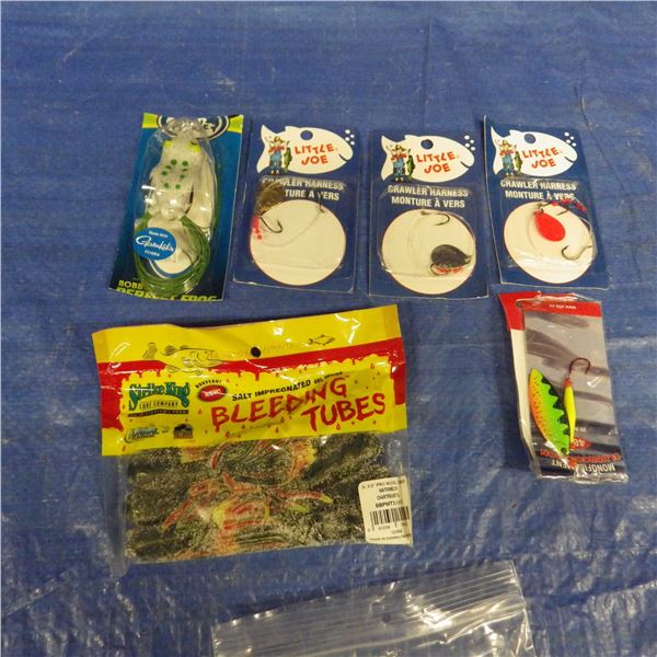 Bag of fishing lures etcetera