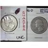 1945 And 1946-D Washington Silver Quarters