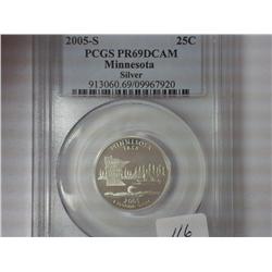 2005-S Minnesota Silver Quarter PCGS PR69DCAM