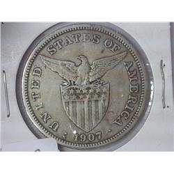1907-S US/Philippines Silver Peso .5144 OZ ASW
