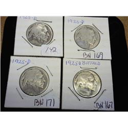 4-1925-D Buffalo Nickels (Restored Dates)