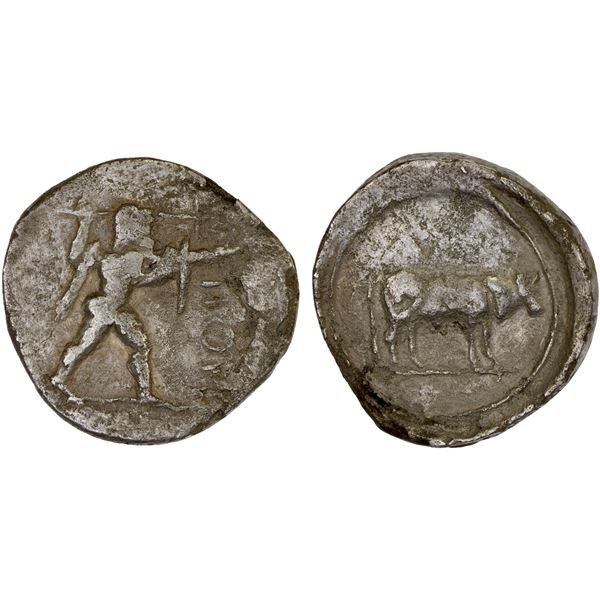 LUCANIA: Poseidonia, AR stater (7.14g), ca. 470-420 BC, NGC Fine