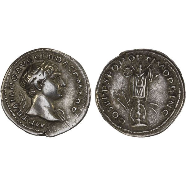 ROMAN EMPIRE: Trajan, 98-117 AD, AR denarius (3.41g), Rome, 103-111 AD, VF