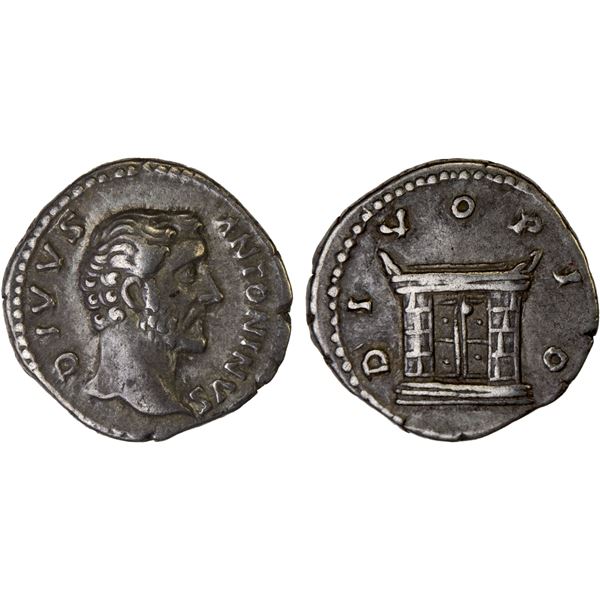 ROMAN EMPIRE: Divus Antoninus Pius, died 161 AD, AR denarius (3.29g), Rome, VF