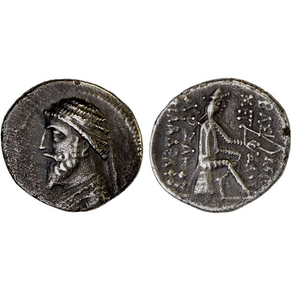 PARTHIAN KINGDOM: Artabanos I, ca. 127-124 BC, AR drachm (3.54g), Ekbatana, VF