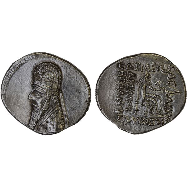 PARTHIAN KINGDOM: Mithradates II, ca. 123-88 BC, AR drachm (4.25g), Rhagai, Choice AU