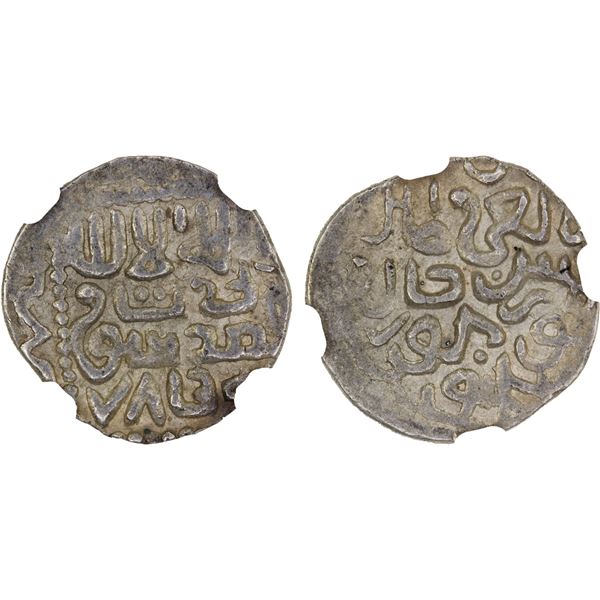 TIMURID: Timur, 1370-1405, AR dirham ("miri"), Samarqand, AH785, NGC AU55