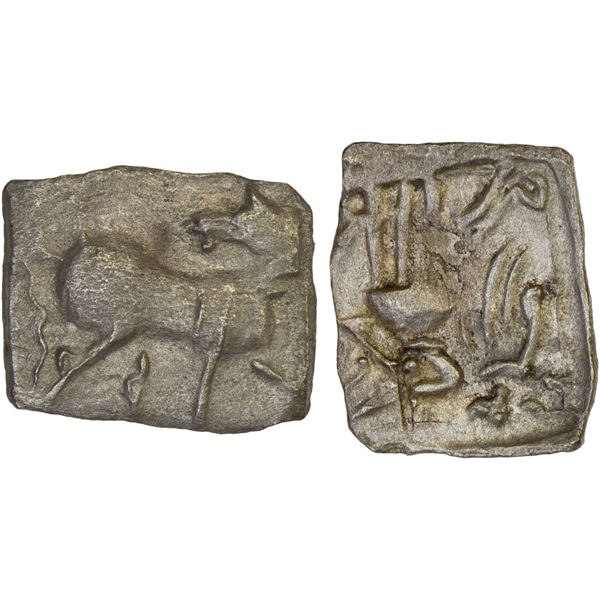 INDO-SCYTHIAN: Anonymous, ca. 100 BC, AR square hemidrachm (0.66g), lovely VF-XF