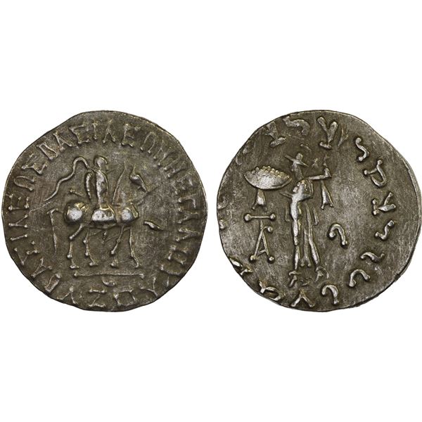 INDO-SCYTHIAN: Azes, ca. 58-12 BC, AR tetradrachm (9.15g), VF-XF