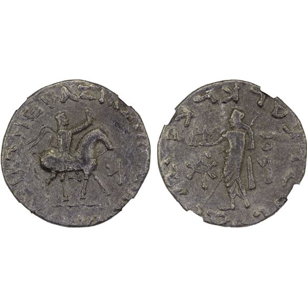 INDO-SCYTHIAN: Azes, ca. 58-12 BC, AR tetradrachm, NGC Choice VF