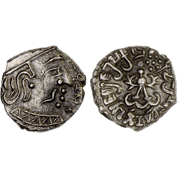 GUPTA: Kumaragupta I, ca. 409-452, AR drachm (2.12g), bold XF