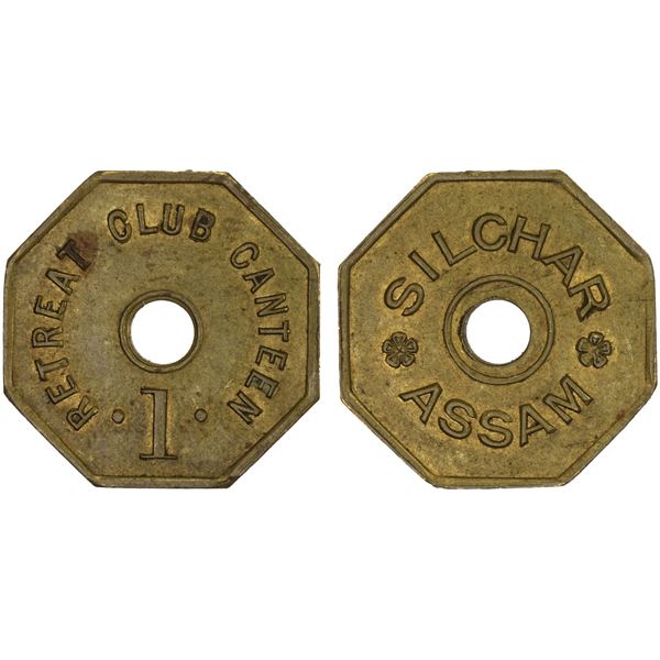 BRITISH INDIA: brass 1 anna token, ND (ca. 1930), XF-AU
