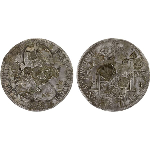 CHINA: CHOPMARKED COINS: MEXICO: Carlos IV, 1788-1808, AR 8 reales, 1805-Mo, VF-XF