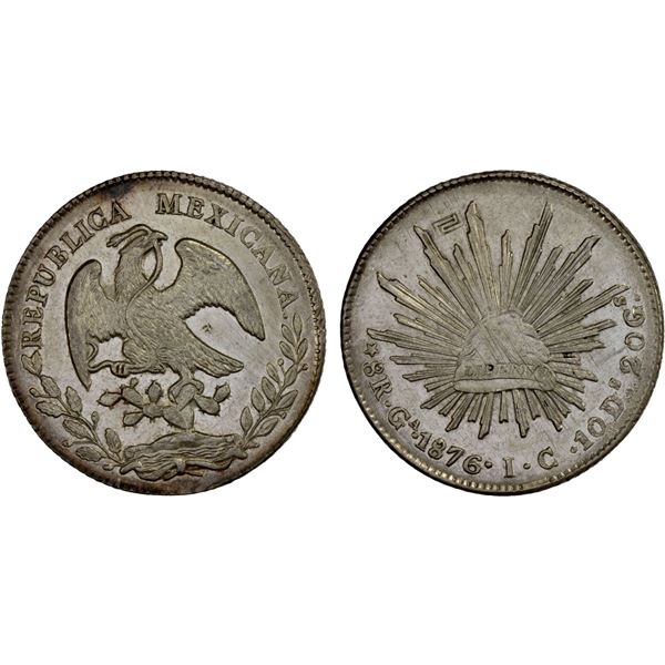 CHINA: CHOPMARKED COINS: MEXICO: Republic, AR 8 reales (27.02g), 1876-Ga, Choice XF