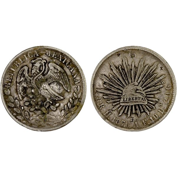 CHINA: CHOPMARKED COINS: MEXICO: Republic, AR 8 reales (27.33g), 1876-Ho, VF