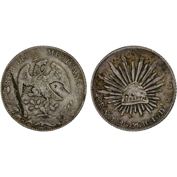 CHINA: CHOPMARKED COINS: MEXICO: Republic, AR 8 reales (26.97g), 1880-Mo, VF