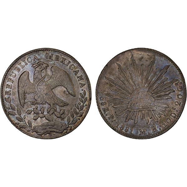 CHINA: CHOPMARKED COINS: MEXICO: Republic, AR 8 reales (26.9g), 1881-Pi, XF