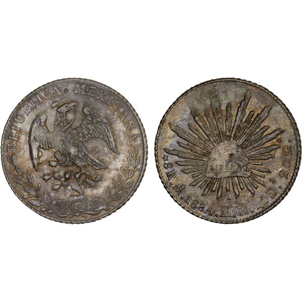 CHINA: CHOPMARKED COINS: MEXICO: Republic, AR 8 reales (26.86g), 1884-Mo, XF