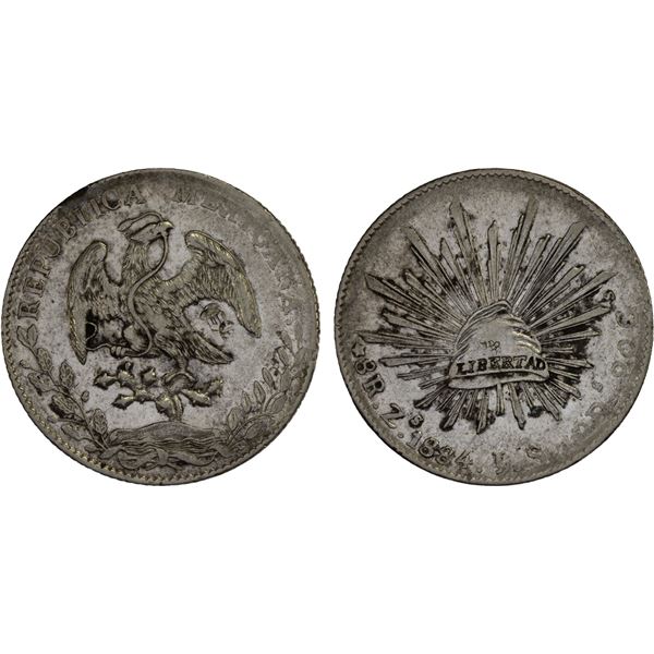 CHINA: CHOPMARKED COINS: MEXICO: Republic, AR 8 reales (27.07g), 1884-Zs, XF