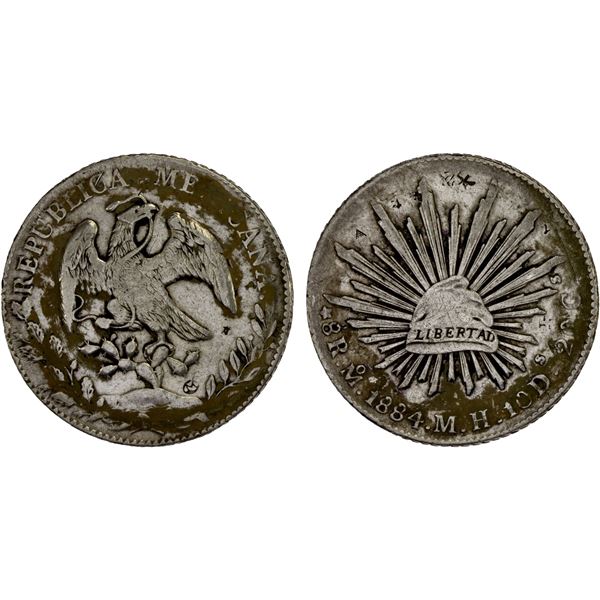 CHINA: CHOPMARKED COINS: MEXICO: Republic, AR 8 reales (26.93g), 1884-Mo, XF