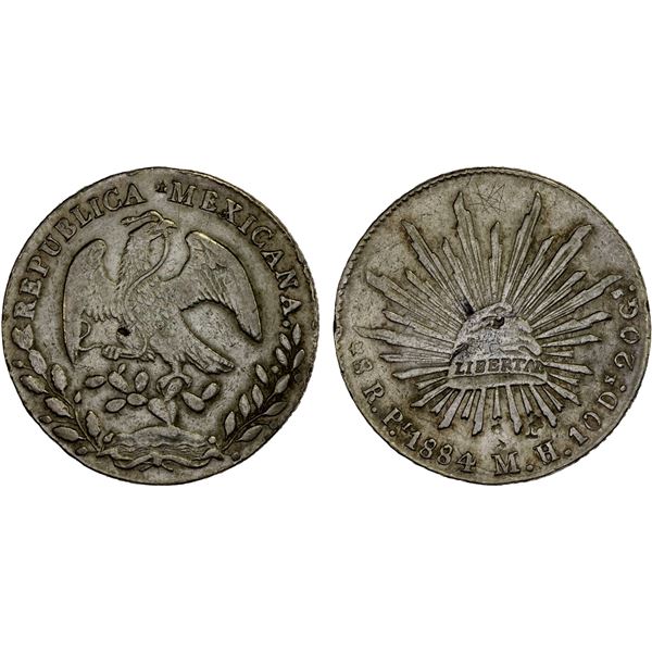 CHINA: CHOPMARKED COINS: MEXICO: Republic, AR 8 reales (26.86g), 1884-Pi, VF-XF