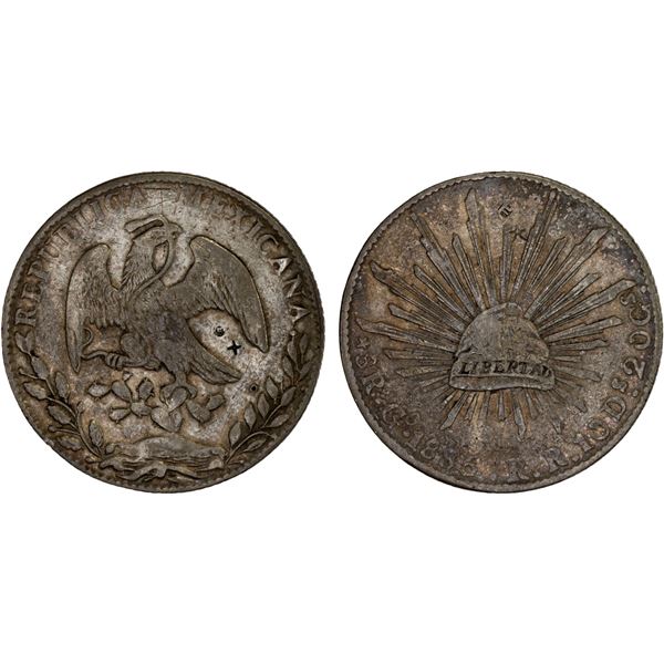 CHINA: CHOPMARKED COINS: MEXICO: Republic, AR 8 reales (26.96g), 1885 (8/7)-Go, VF