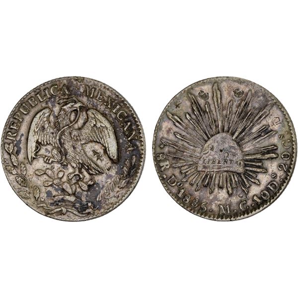 CHINA: CHOPMARKED COINS: MEXICO: Republic, AR 8 reales (26.89g), 1885-Do, VF