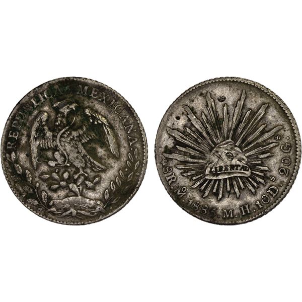 CHINA: CHOPMARKED COINS: MEXICO: Republic, AR 8 reales (27.05g), 1885-Mo, VF