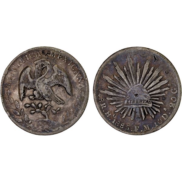 CHINA: CHOPMARKED COINS: MEXICO: Republic, AR 8 reales (26.60g), 1885-Ho, Fine