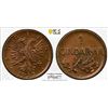 Image 1 : ALBANIA: Zog I, 1928-1939, AE qindar ar, Rome, 1935-R, PCGS MS64 BN