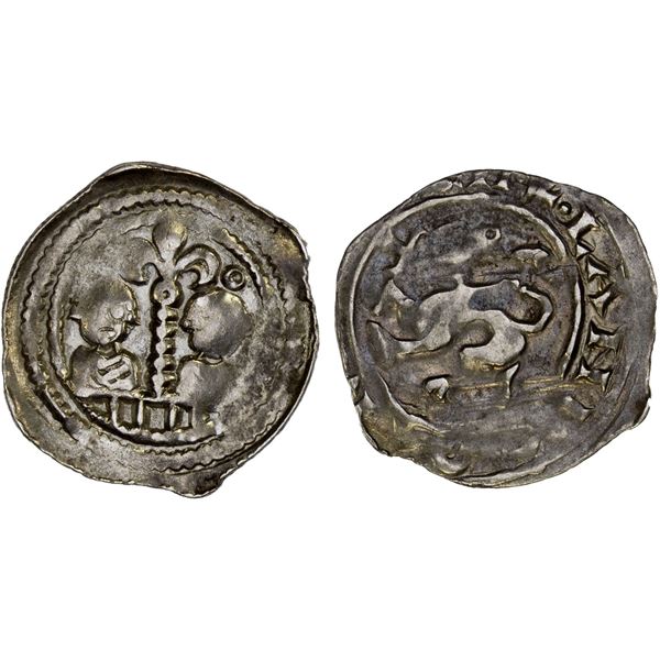 AUSTRIA: CARINTHIA: Bernhard II, 1202-1256, AR pfennig (0.95g), Landstrass, VF