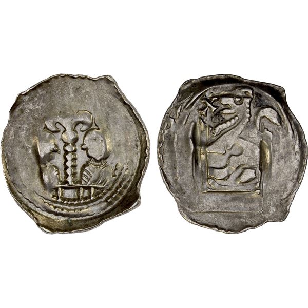 AUSTRIA: CARINTHIA: Bernhard II, 1202-1256, AR pfennig (0.92g), Landstrass, VF