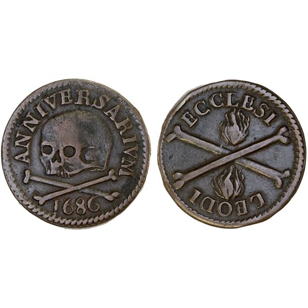 BELGIUM: LIÈGE: AE token, 1686, Choice VF