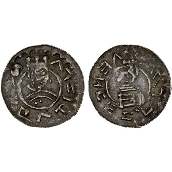 BOHEMIA: Vratislav II, 1061-1092, AR denar (0.64g), Choice VF