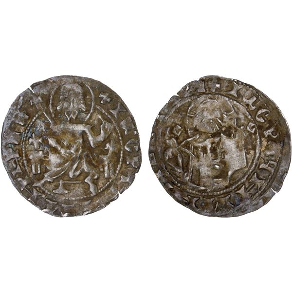 BULGARIA: Iwan Strazimir, 1371-1395, AR grosso (0.75g), ND, XF