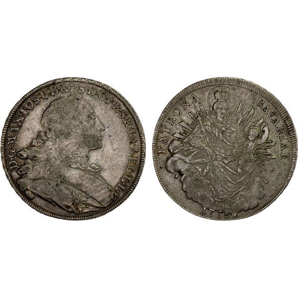 BAVARIA: Maximilian III Joseph, 1745-1777, AR thaler, 1756, VF-XF